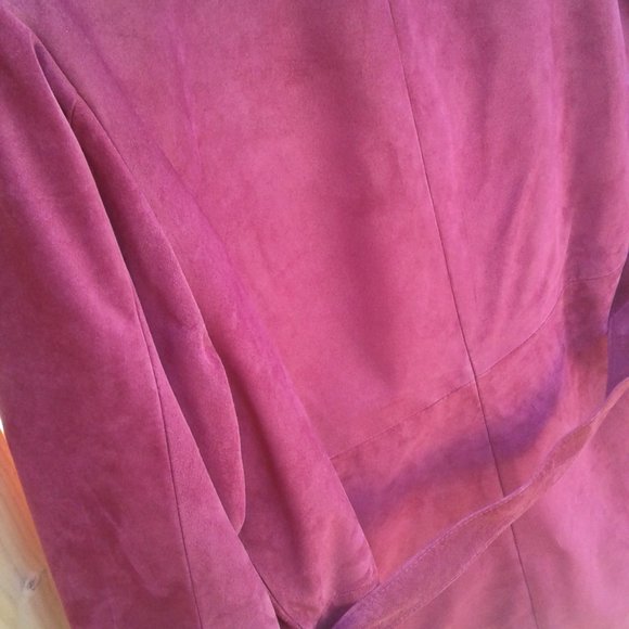 Burgundy trend! Vtg Danier quilted genuine suede reversible coat - Picture 8 of 15